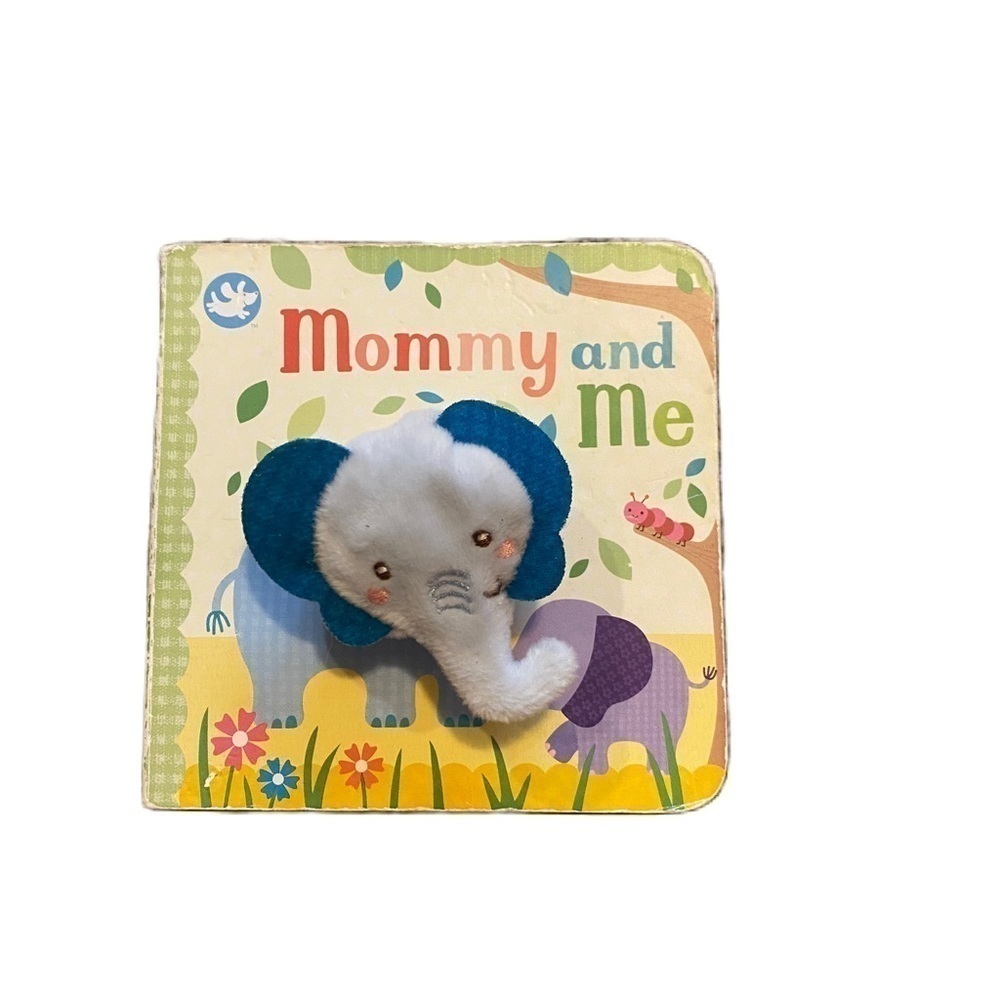 Mommy and Me Puppet Elephant Book Baby Kids Blue Hardcover